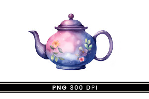 Teapot Flower Element Clipart Bundle