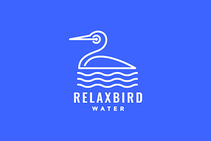 Relax Bird Stork Lake Logo