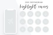 Gray Instagram Story Highlight Icons, a Social Media Template by Blog&Glow (Thumbnail 1 of 4)