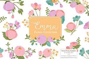 Garden Party Floral Vector Clipart, an Illustration by Amanda Ilkov