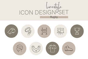 Linestyle Icon Design Set Rugby, an Outline Icon by pepulousdsg