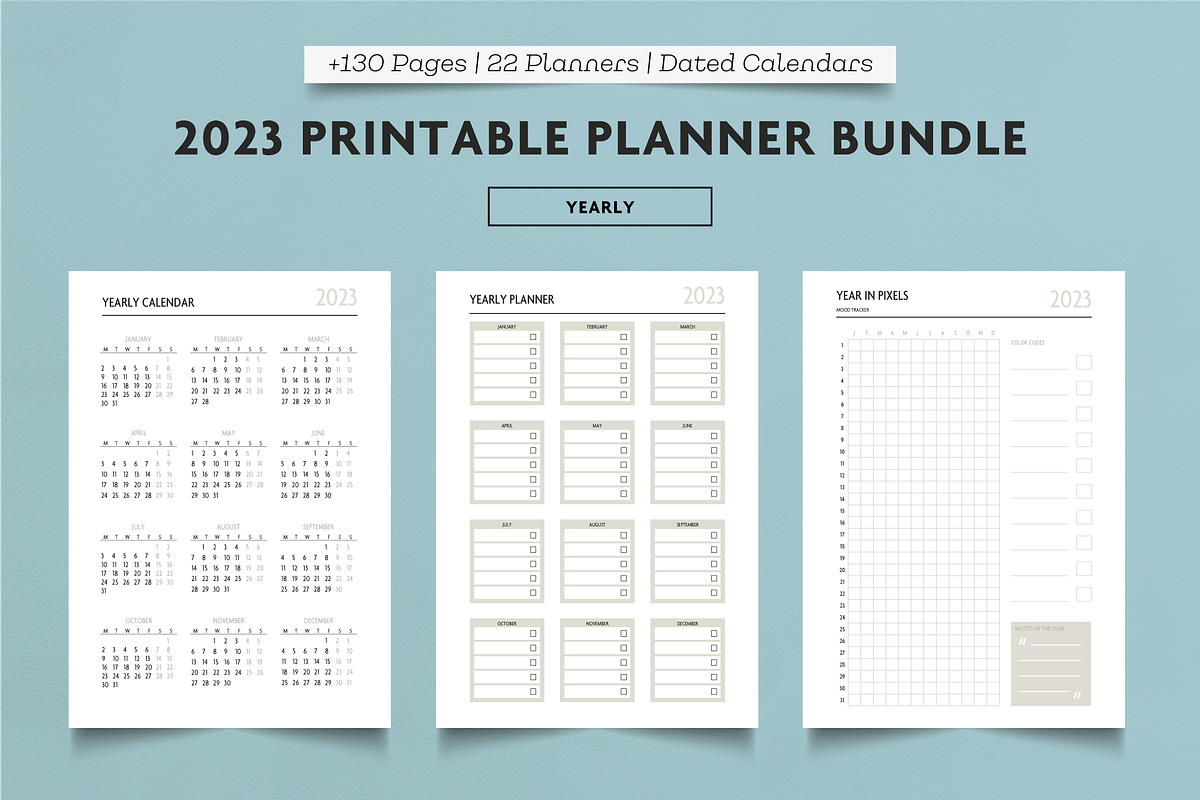 2023 Big Planner Bundle +1800 Pages, a Templates & Theme by SizenS (Photo 4 of 15)