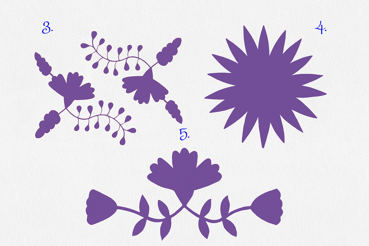 Purple Mexican Otomi Clipart Bundle, a Texture Illustration by Minky Moo Creations (Photo 4 of 10)