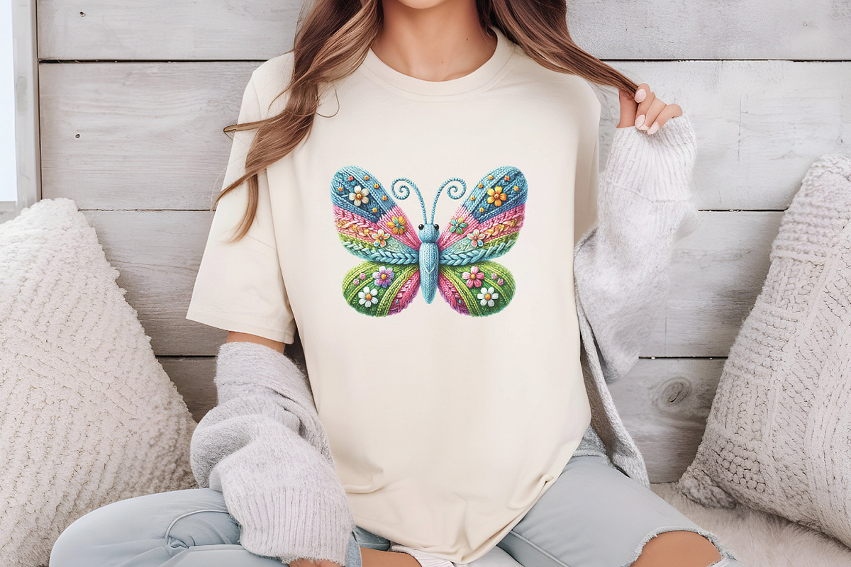 Easter Knitted Butterfly Clipart, an Illustration by DreamCafeArt (Photo 4 of 6)