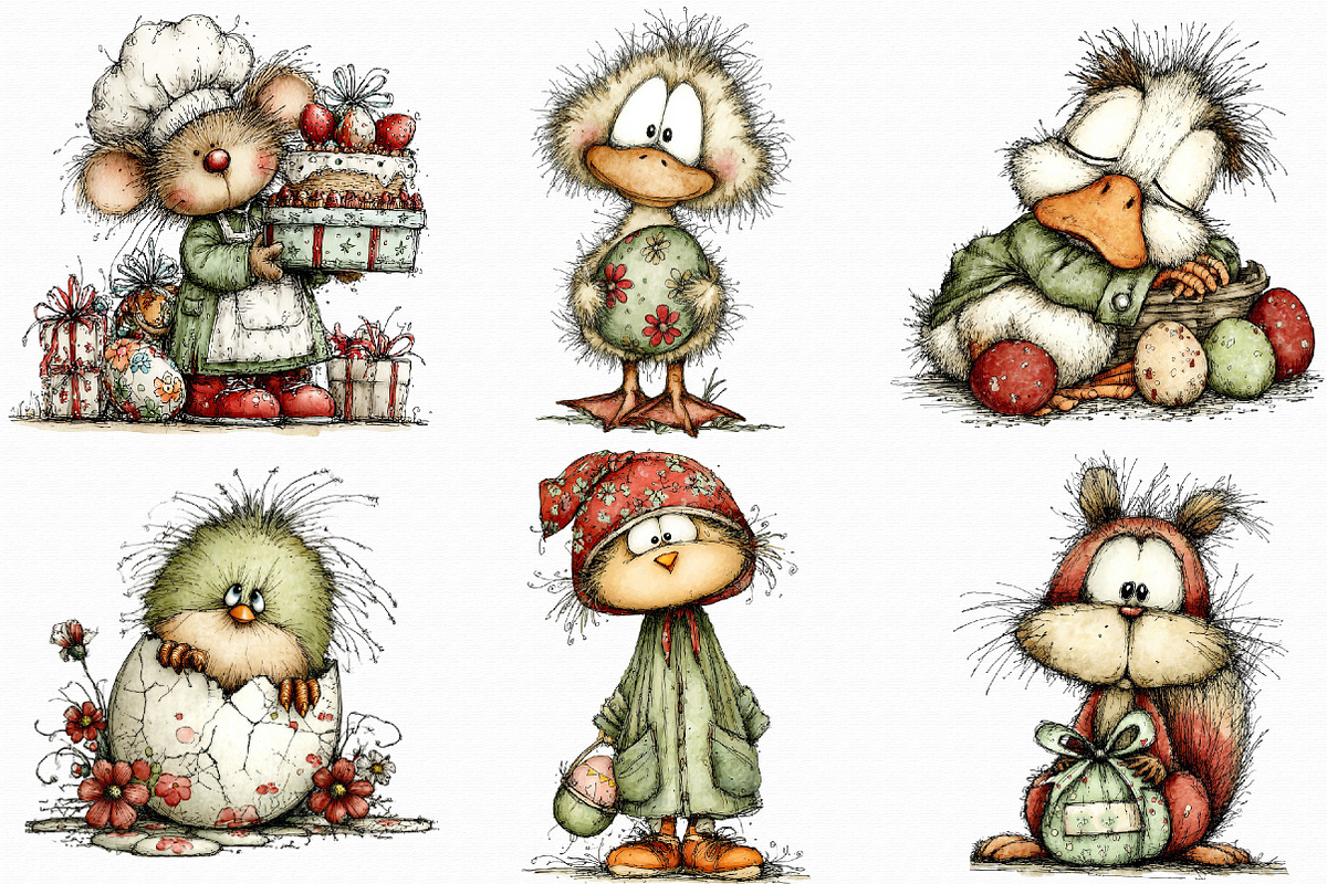 Whimsical Easter Clipart, an Illustration by Libby Wishes (Photo 4 of 7)