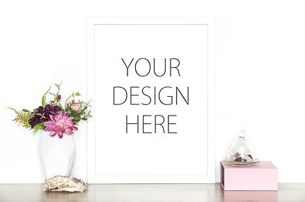White frame mockup - artwork mock up, a Photo by Hunny Badger