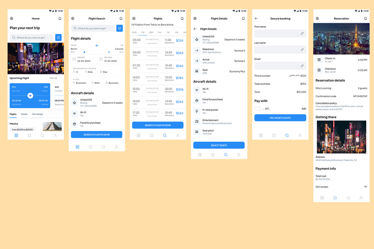 Flight Search, Airline Booking App, an App Template by nagaredesignstudio (Photo 2 of 2)