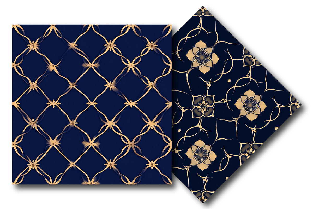 Luxury Navy Blue Pattern, an Illustration by DreamPrint404 (Photo 2 of 5)