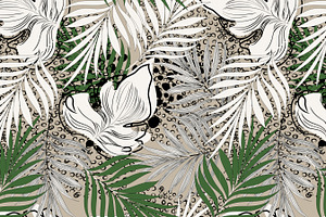 Spot Island, Tropical Leaves Pattern