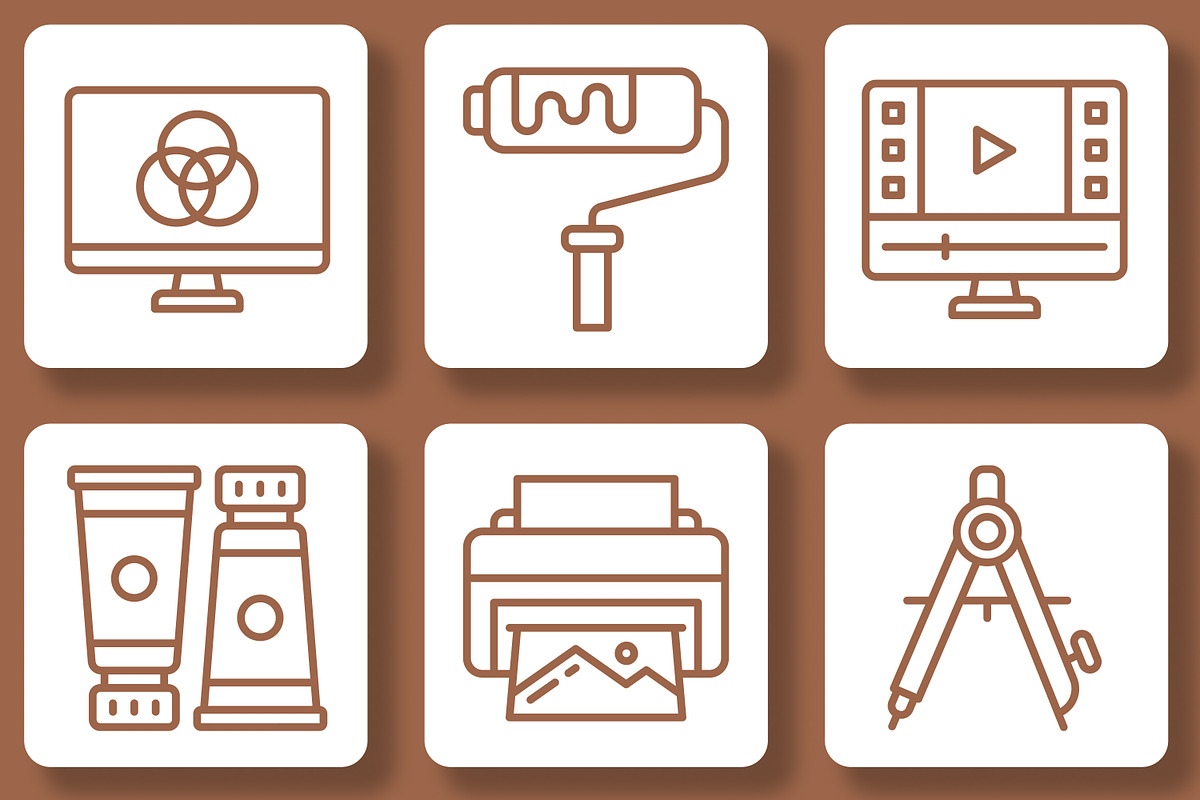 Art and Design Icon Pack, an Outline Icon by Tekuni (Photo 7 of 10)