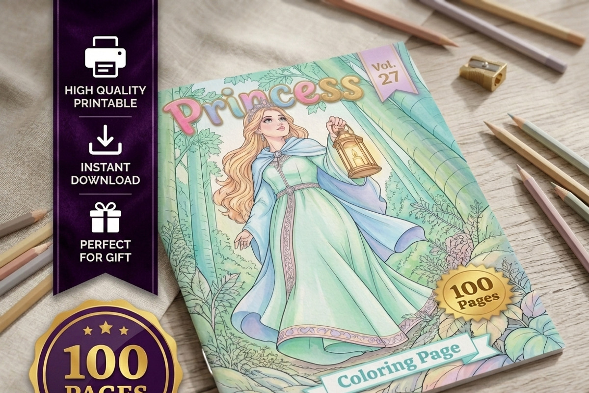 Magical Princess Coloring Book Vol27, a Person Illustration by ikarifq shop (Photo 1 of 7)