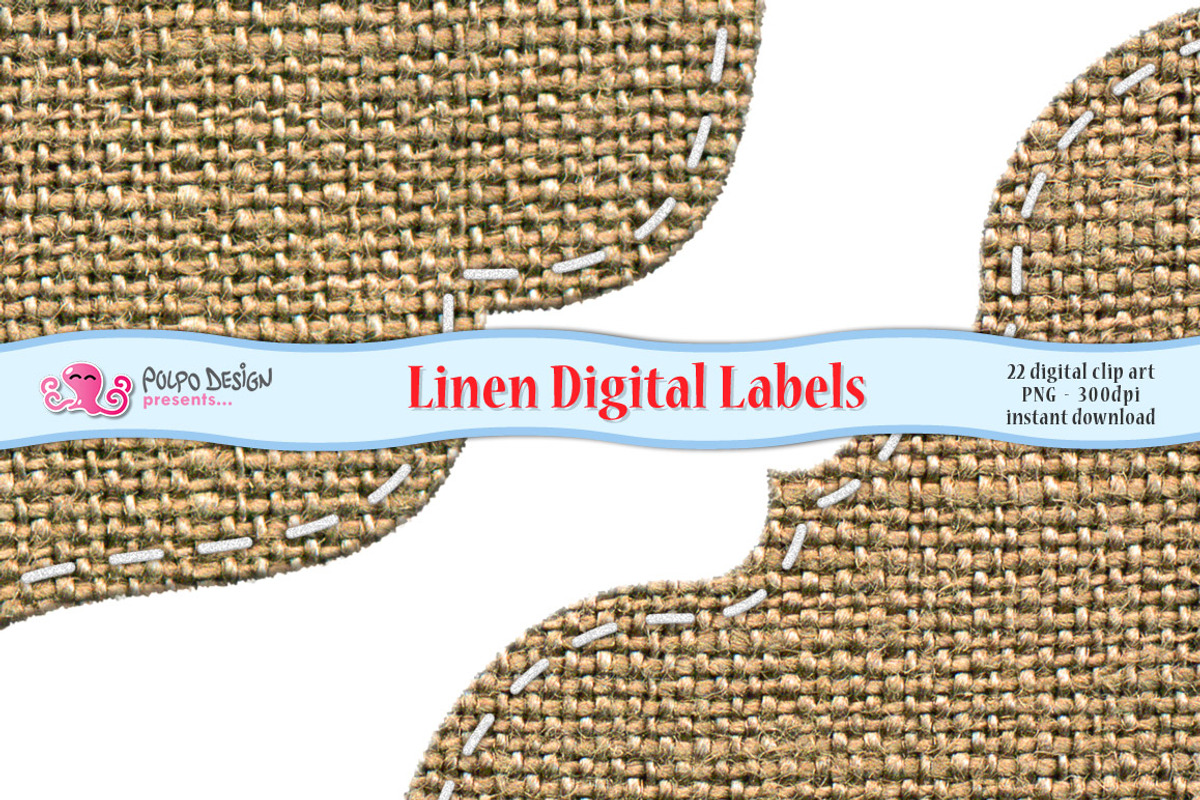 Linen Digital Labels, a Texture Graphic by PolpoDesign (Photo 2 of 3)