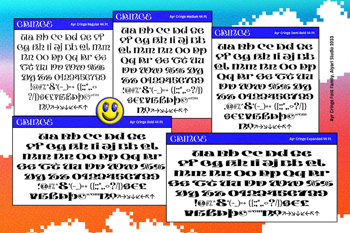 Cringe Experimental Typeface, a Serif Font by Aiyari (Photo 2 of 14)