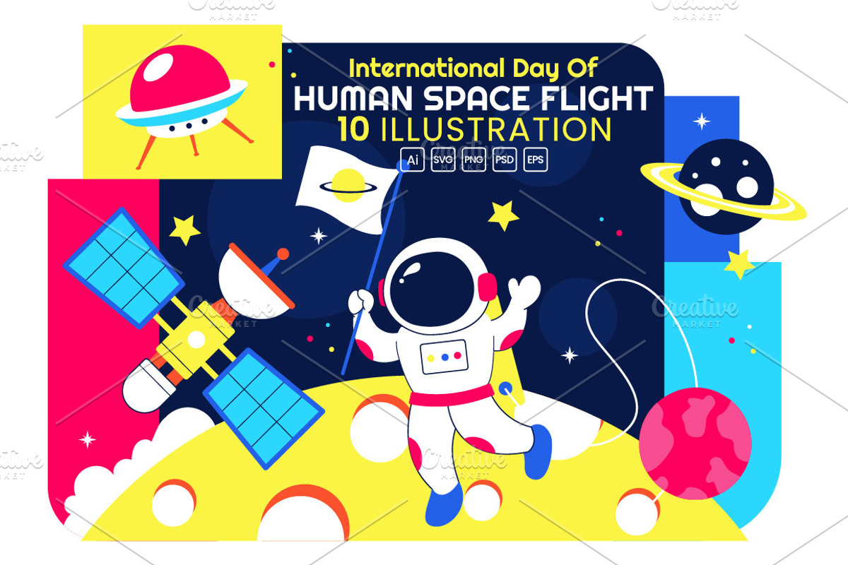 10 Human Space Flight Day, an Object Illustration by denayunebgt (Photo 1 of 4)