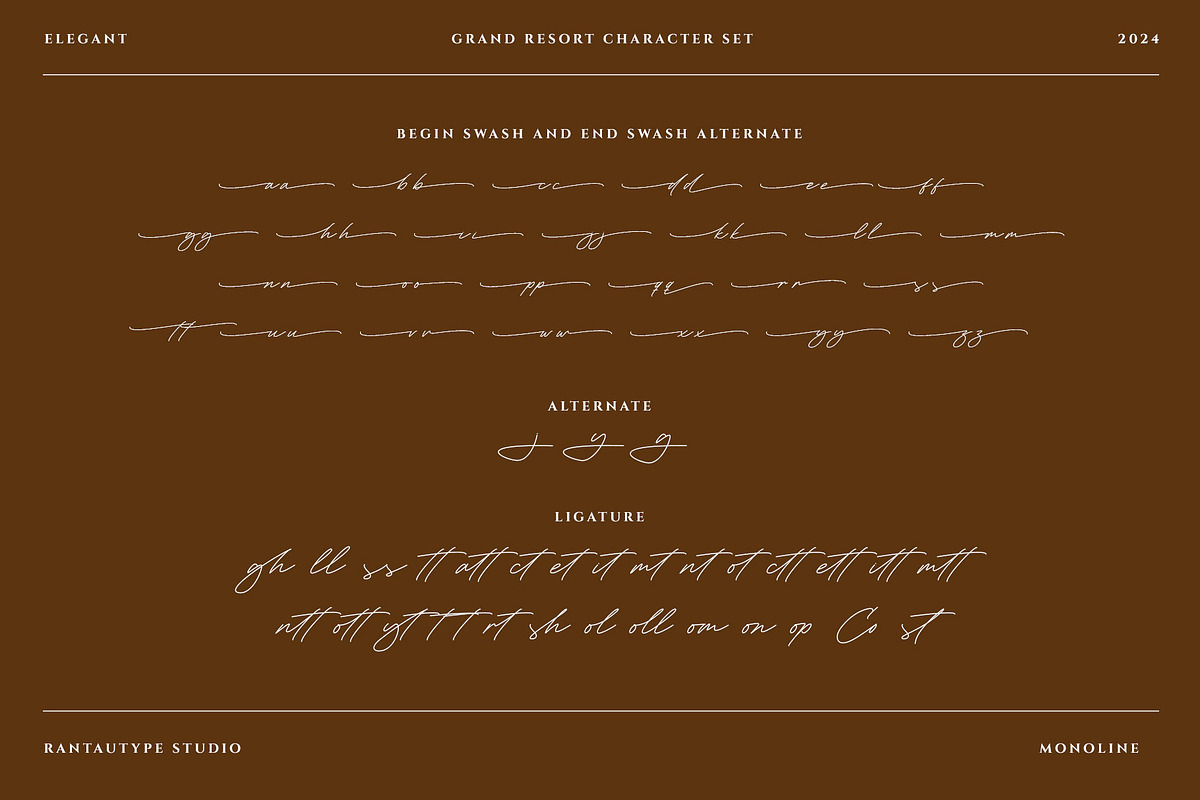 Grand Resort Elegant Monoline Script, a Handwritten Font by RantautypeStudio (Photo 15 of 15)
