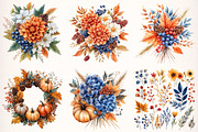 Watercolor Autumn Leaves Clipart, a Transportation Illustration by Digital Artistic99 (Thumbnail 3 of 8)