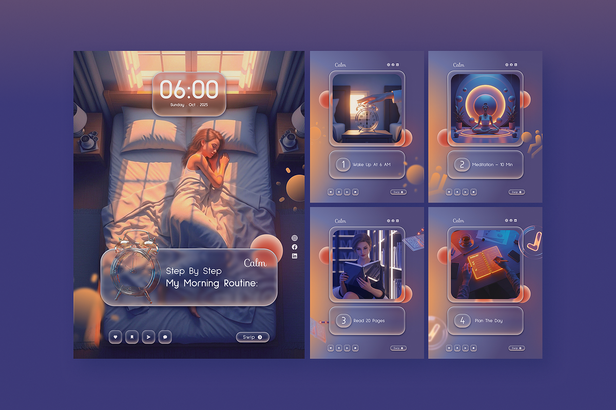 Glassy Calm | Social Media Templates, a Social Media Template by Sooni Gaad (Photo 10 of 12)