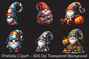 Patchwork Halloween Gnome Clipart, an Illustration by RobertsArt (Thumbnail 6 of 7)