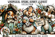 Whimsical Spring Bunny Clipart, an Illustration by OK Design (Thumbnail 1 of 6)