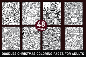 Christmas Doodles Coloring Pages, an Illustration by Design House