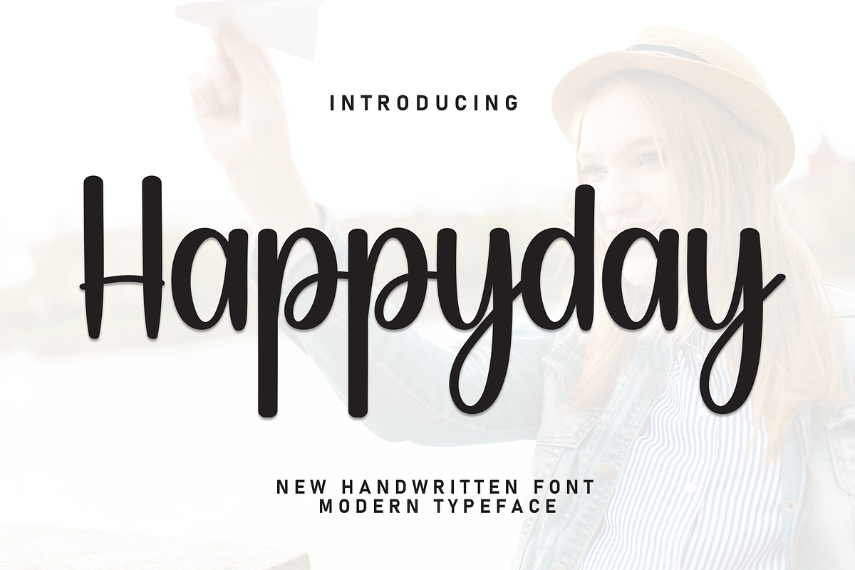 Happyday | Script Font, a Handwritten Font by Scratchones (Photo 1 of 8)