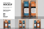 Street Banner Mockup, an Advertising Mockup by AndikaGraphic (Thumbnail 1 of 6)