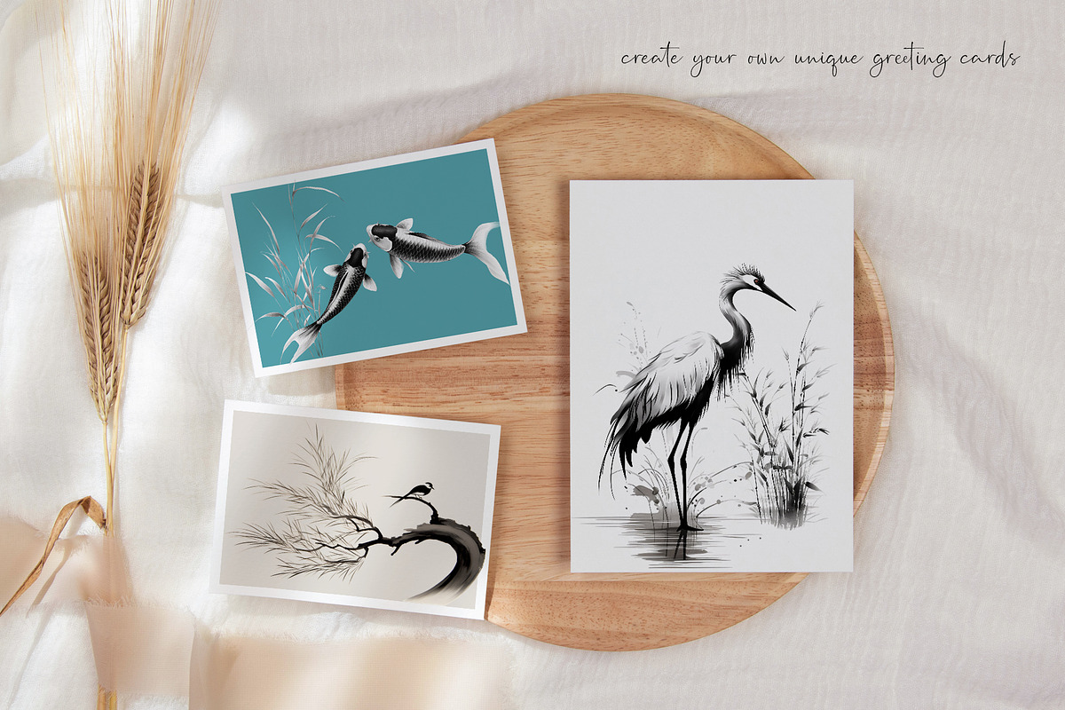Zen Brushstrokes Sumi-e Clipart Set, an Illustration by Dazzling Art Boutique (Photo 4 of 11)
