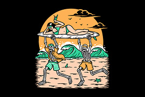 having fun on the beach, a Person Illustration by gunaonedesign