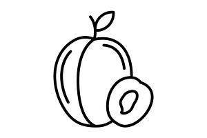 Apricot Line Icon, an Outline Icon by Pexelpy