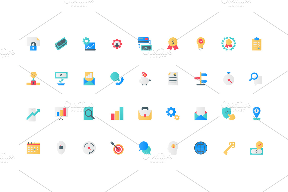 Efficiency productivity icons, an Object Illustration by Lemberg Vector