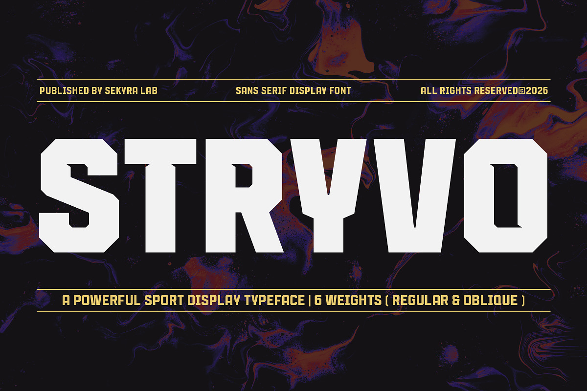 Stryvo Font Family – Esports Sans, a Sans Serif Font by Sekyra Lab (Photo 1 of 10)