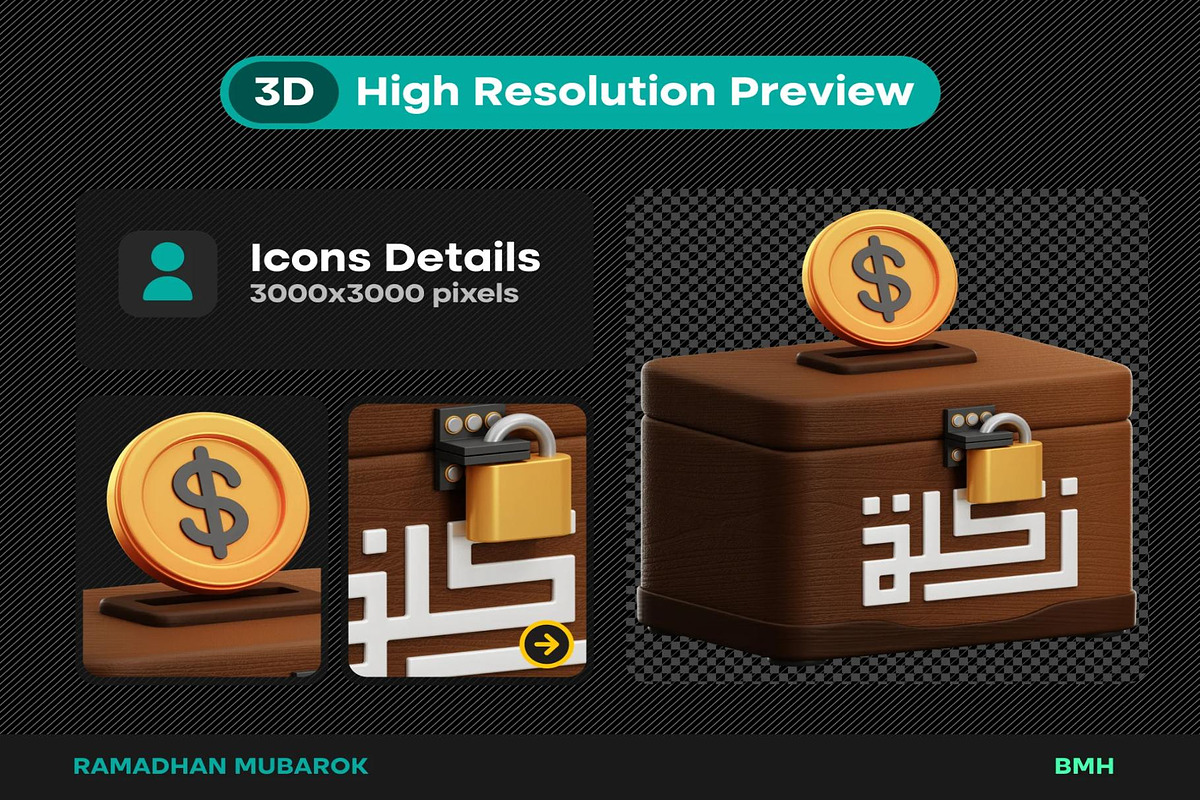 Ramadhan 3D Icons Illustration, an Illustration by Lumina_ui_ux202 (Photo 6 of 8)