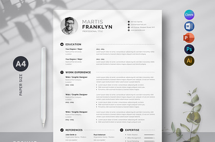 Resume Template Word, Canva