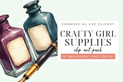 Art & Craft Supplies Clipart Set, an Object Graphic by Printable Pretty Studio (Thumbnail 4 of 5)