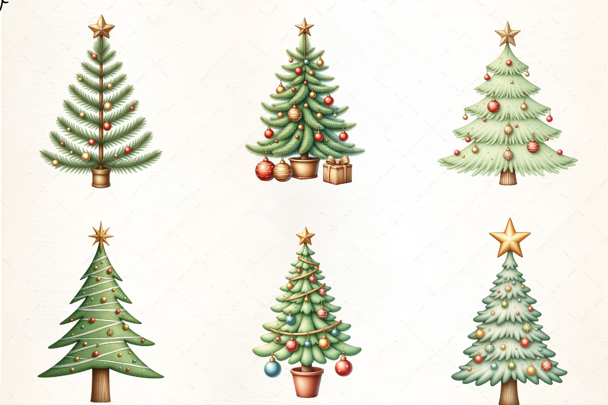 Festive Christmas Tree Ornaments Cli, an Illustration by CrexoraLab (Photo 5 of 5)