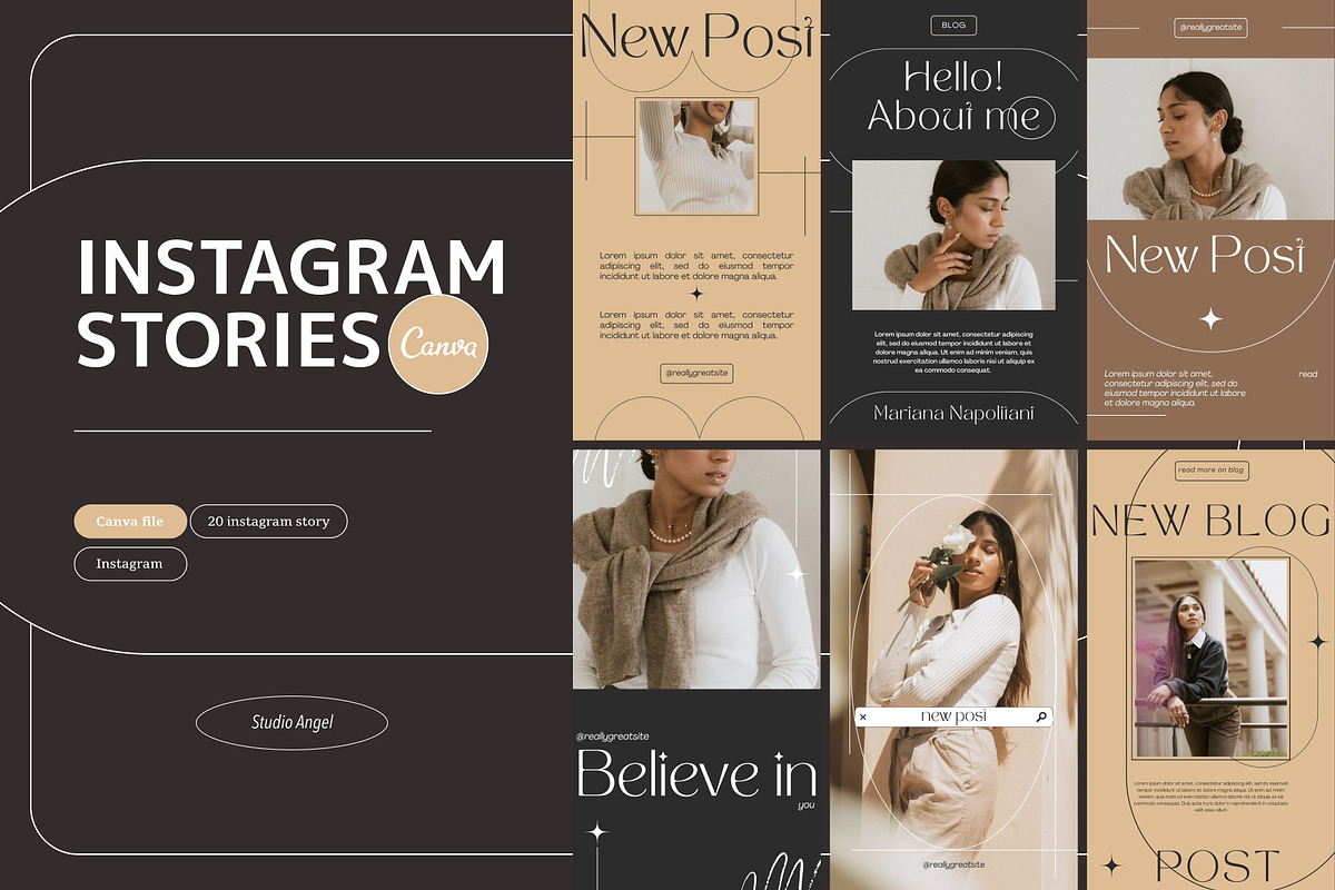Instagram Stories Canva Template, a Social Media Template by ElladesignCo (Photo 1 of 7)