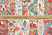 Boho Indian Style Seamless Designs, a Texture Graphic by Maishop (Thumbnail 1 of 3)