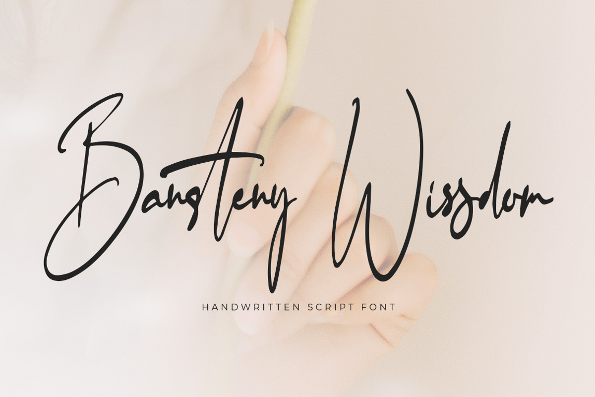 Bansteny Wissdom, a Handwritten Font by Megatype (Photo 1 of 10)