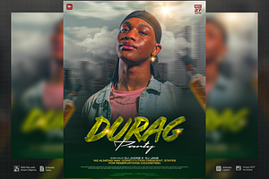 Durag Party PSD Flyer, a Flyer Template by SethDesign Studio
