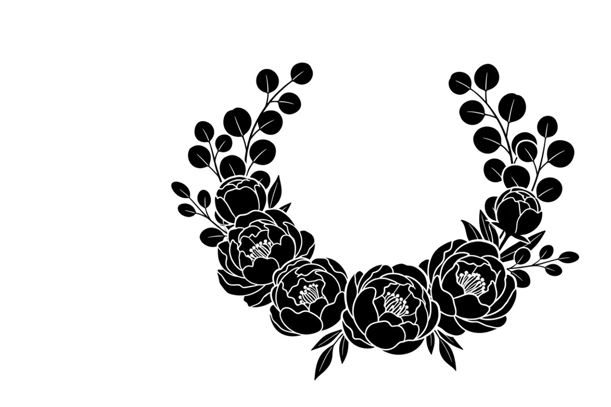 Elegant floral wreath silhouette, an Illustration by Amazin_art (Photo 14 of 41)