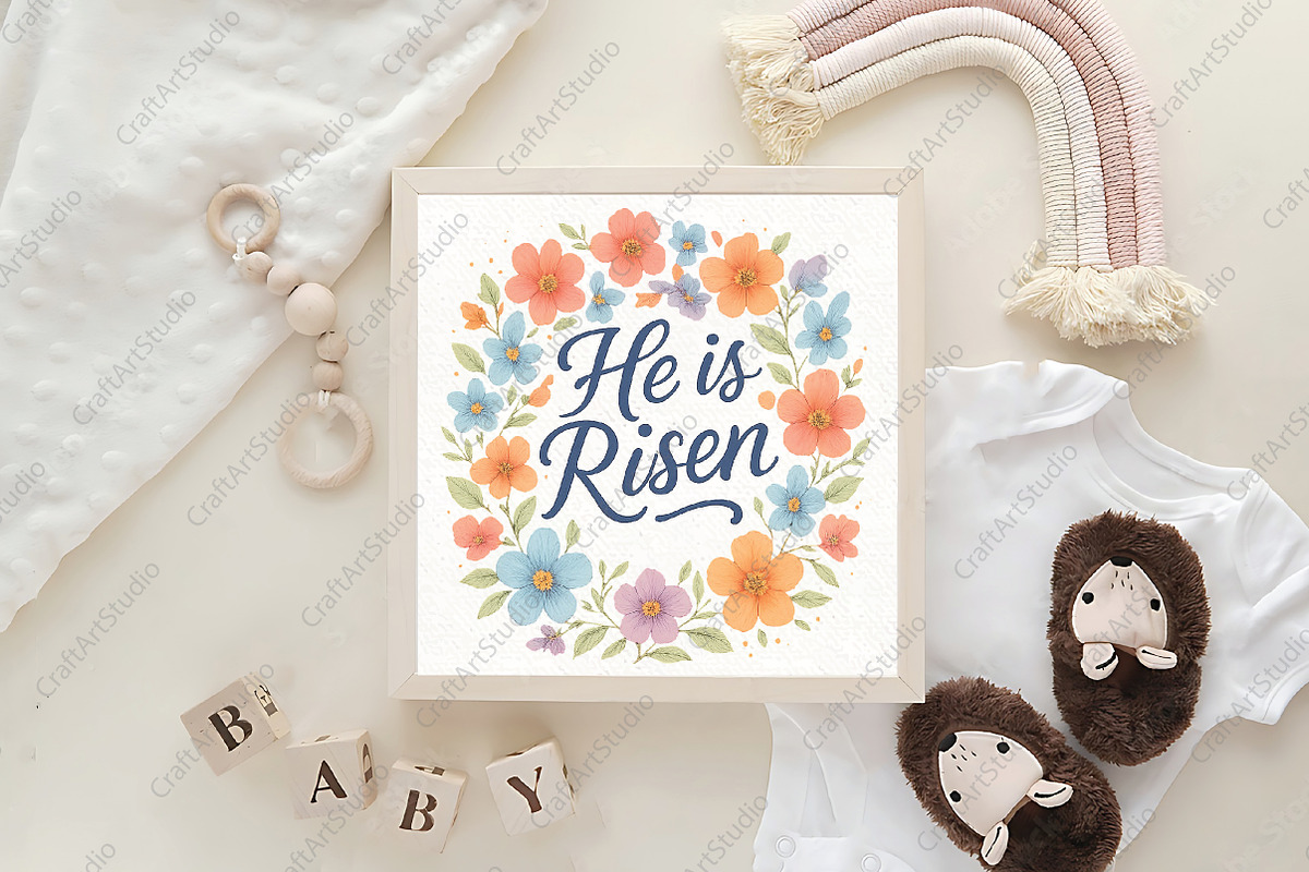 He is Risen - Christian Easter PNG, an Illustration by CraftArtStudio (Photo 4 of 4)