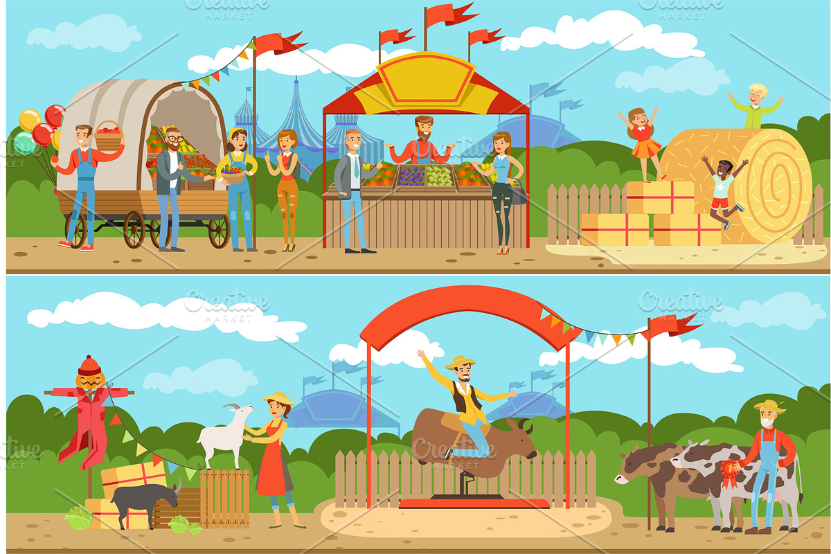 Farm Local Market Collection, a Food Illustration by TopVectors