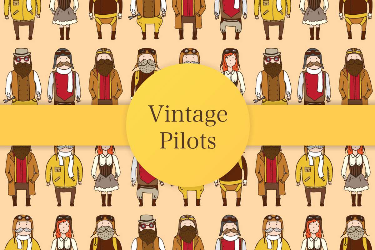 Vintage pilots, a Pattern Graphic by merion_merion (Photo 1 of 4)