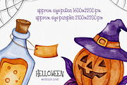 Watercolor Halloween Clipart, an Illustration by LuiDesignStudio (Thumbnail 3 of 4)