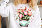 Whimsical Spring Flower pot Clipart, an Illustration by SinaCreation (Thumbnail 6 of 11)