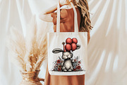 Watercolor Birthday Bunny Clipart, a Seasonal Illustration by designcity5 (Thumbnail 5 of 5)