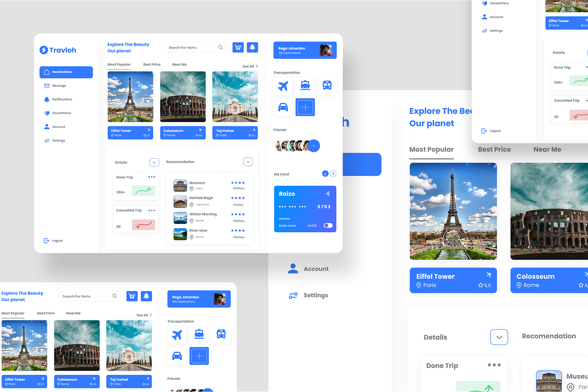 Travel Booking Admin Dashboard, an UI Kit Template by SquidPixey (Photo 5 of 5)