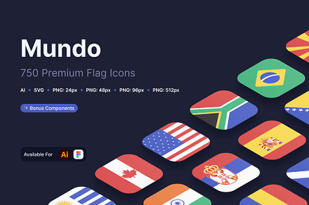 Mundo — 750 Premium Flags Icon Set