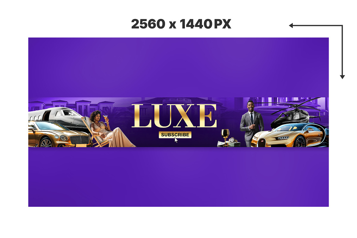 Luxury Lifestyle YouTube Banner, a Social Media Template by Vaughn Studios (Photo 2 of 5)