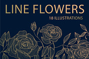 Line Flowers Illustrations, a Decorative Illustration by Marylia (Thumbnail 1 of 19)